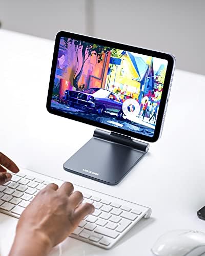 Transform Your i Pad Mini 6 (2021) Experience with LULULOOK Magnetic Stand – Ergonomic Aluminum Holder for Optimal Viewing & Drawing, Adjustable Height & Angle, Lightweight Design for Easy Portability and Versatile Portrait/Landscape Use