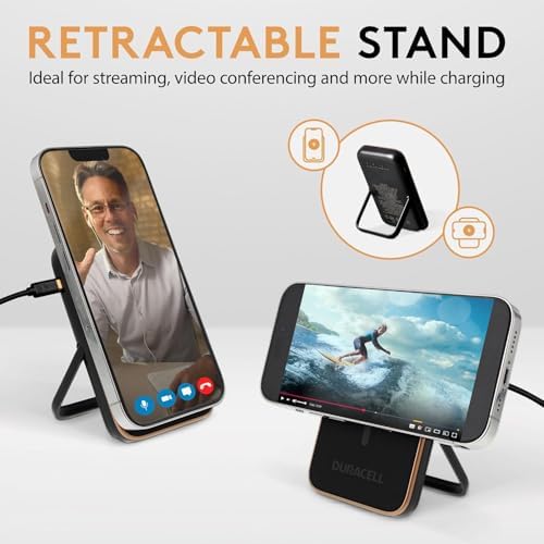 DURACELL 5,000 m Ah Mobile Power Bank – Ultra-Fast Charging for i Phone, i Pad, Samsung, and Android Devices | TSA Compliant for Travel Convenience | Mag-Safe Compatible | Compact & Lightweight Portable Charger for On-the-Go Power Solutions