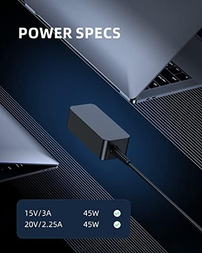 Lenovo Chromebook USB-C Fast Charger with 10 Ft Durable Cable – UL Certified 45 W Power Adapter for Enhanced Safety and Compatibility, Portable Design for On-the-Go Charging with 30-Day Return Warranty
