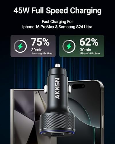 Premium USB-C Car Charger for i Phone 16 & Multi-Device Fast Charging – 167.5 W 3-Port Cigarette Lighter Adapter for i Phone 15/14/13, Samsung S24/S23/S22, Google Pixel, i Pad Air, Air Pods – Sleek, Compact Design with Safety Features for Optimal Performance on the Go
