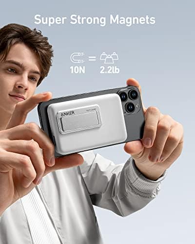 Anker 633 Magnetic Power Bank: 10,000 m Ah Foldable Wireless Charger with 20 W USB-C Fast Charging and Built-in Stand, Mag Safe-Compatible for i Phone 16/15/14/13/12 Series – Ultimate Portability and Efficiency for On-the-Go Charging