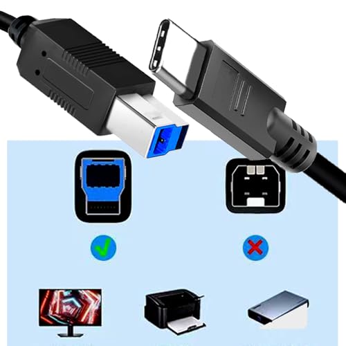 USB C to USB B 40FT Cable， 3.0 USB Type C Cable Compatible with Docking Station, External Hard Drivers, Scanner and More – Enhanced Compatibility and Speed