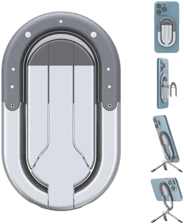 Versatile i Phone Tripod with Magnetic Phone Ring Holder – All-in-One Portable Stand with 360° Rotation for Effortless Use – Durable Silver Finish for Enhanced Compatibility with Car Mounts and Seamless Content Creation