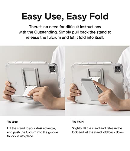 Elevate Your Tablet Experience with the Ringke Universal Adjustable Kickstand – Lightweight, Multi-Angle Holder for i Pad, Android Tablets, and E-Readers – Clear Mist Finish with Anti-Skid Silicone Pad for Secure Grip and Stylish Portability – Perfect for Streaming, Video Chats, and On-the-Go Use