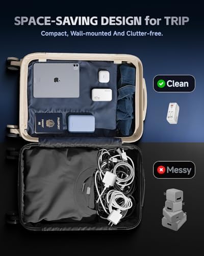 Revolutionary 4-Port USB C Retractable Wall Charger – 40 W Fast Charging Power Brick with Dual PD/QC Technology and 2.95 FT Lightning/Type-C Cable – Compact, Foldable Travel Adapter for i Phone 16/15, Samsung, LG, i Pad – Optimal Universal Compatibility for Seamless Home and Travel Charging Solutions