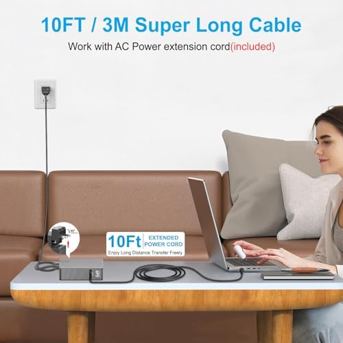 Maximize Your Charging Potential with the HKY 140 W Ga N USB-C Power Adapter: 10 Ft Slim Charger for Mac Book, Dell, Lenovo, MSI, and HP – PD3.1 Fast Charging for Laptops & Docking Stations – Unmatched Portability & Efficiency for Tech Enthusiasts