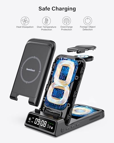 Samsung Wireless Charging Station: Ultra-Fast Multi-Device Charger for Galaxy S25, S24, S23, S22, Galaxy Watch, and Buds – Sleek, Space-Saving Design for Home and Travel Convenience, Enhanced Compatibility with Rapid Power-Up Technology