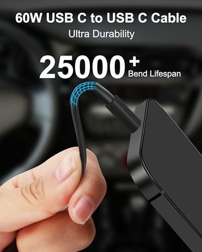 Premium 3-Port 67 W USB-C Car Charger for i Phone 16 & 15 – Dual Pack Fast Charging Adapter with Two 3 FT Cables – Multi-Device Compatibility for i Pads & Air Pods – Compact, Durable Design for Road Trips & Daily Commutes