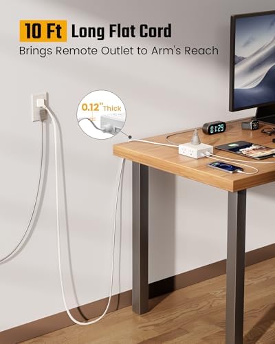 15 Ft Surge Protector Power Strip with 8 Outlets & 4 USB Ports – Wall Mountable Flat Plug Charging Station for Home, Office, and Dorm Room – High-Speed USB-C Compatible Extension Cord for Ultimate Device Connectivity and Safety