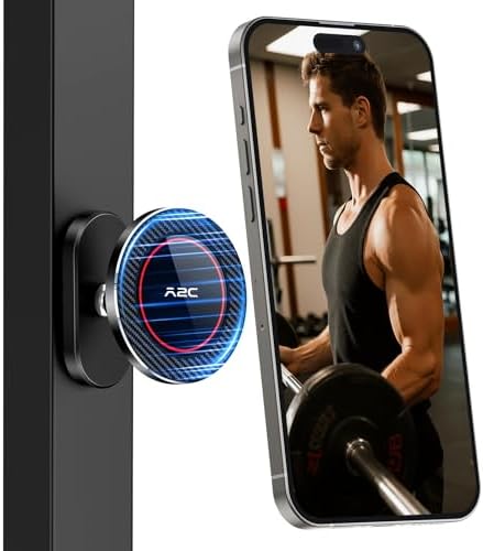 Premium A2 C All-Metal Magnetic Phone Holder for Mag Safe – Ultimate Gym Companion for i Phone 12-16, Featuring Dual Magnet Technology, Portable Design, and Stylish Durability – Perfect Workout Essential Gift for Fitness Enthusiasts