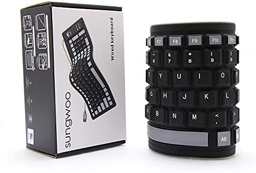 Sungwoo Ultra-Portable Waterproof Silicone Keyboard – Foldable USB Wired Rollup Design for Seamless Typing on PC, Notebooks & Laptops – Perfect for On-the-Go Professionals & Students