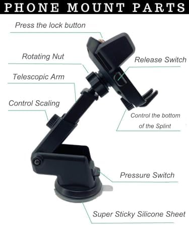Next-Gen 2-in-1 Hollow World Car Phone Mount – Ultra-Stable Suction Cup with Pressure Lock for Rugged Terrain – Ideal for Latest i Phone & Samsung Smartphones – Versatile Dashboard/Windshield Installation for Effortless Hands-Free Navigation and Safety на Driving