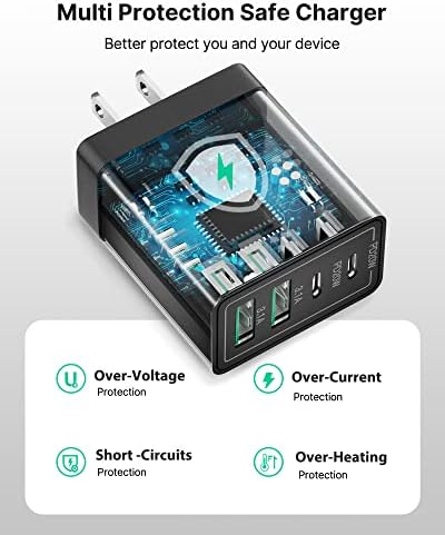 Aiminu 40 W 4-Port USB C Wall Charger Block 3-Pack – Efficient PD Fast Charging Solution for i Phone 15/14/13/12/11/Pro Max, i Pad & Android Devices – Ideal for Home, Travel, and Multi-Device Power Needs