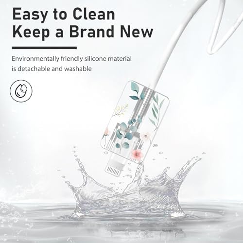 Charming Flower Butterfly Cable Protector for i Phone Chargers – Stylish Bright Blue Data Cable Saver for i Phone 11, 12, 13, 14 Pro Max, XS, XR, X, 7 & 8 Plus – Durable Cord Shield Enhancing Lifespan & Connection Reliability – Perfect i Phone Charger Accessory for Everyday Use