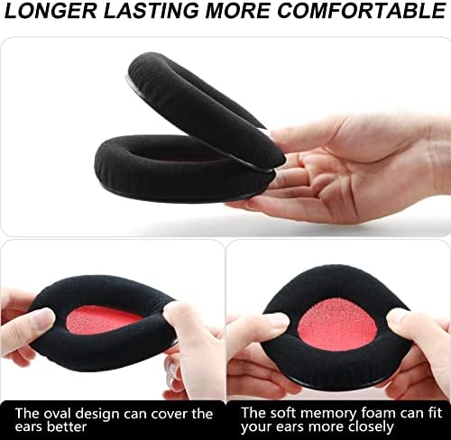 Ultimate Comfort Replacement Ear Pads for Hyper X Cloud II Wireless & Cloud Alpha – Luxurious Velour & Premium Protein Leather with High-Density Foam for Enhanced Gaming Experience – Quick Installation & Sleek Black Design