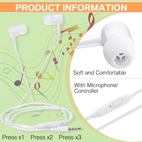 Xinnun 50-Pack Vibrant Multicolor Wired Earbud Headphones with Built-in Mic – Optimal Audio Solution for Students and Professionals, Perfect for Classrooms, Travel, and Leisure – Universal 3.5 mm Compatibility, Lightweight and Durable Design for Everyday Listening