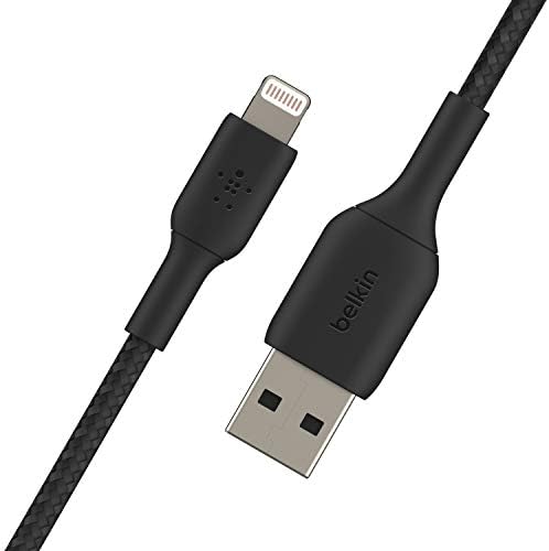 Belkin Boost Charge Braided Lightning Cable – 6.6 ft (2 M) – MFi Certified Durable i Phone Charger – Fast USB to Lightning Charging Cable for Seamless Syncing – Enhanced Compatibility for All Apple Devices – Stylish White Design for Modern Aesthetics