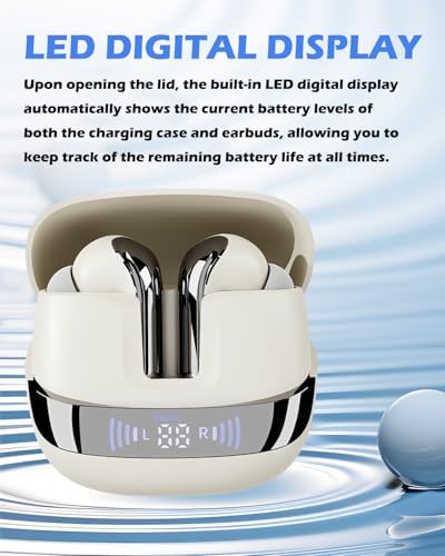 Premium True Wireless Earbuds with Advanced Noise Cancellation and Rich Deep Bass – Unmatched Audio Performance for i Phone & Android Users, Featuring Hands-Free Microphone and Intelligent Battery Monitoring for Ultimate On-the-Go Listening Experience