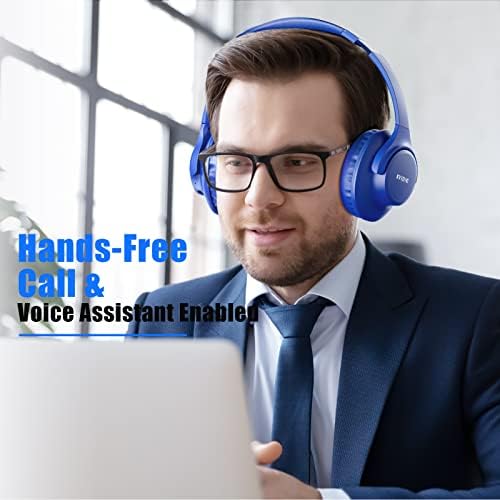 KVIDIO Over-Ear Bluetooth Headphones: 65-Hour Battery Life, Immersive Deep Bass Sound, and Ultra-Low Latency for Effortless Mobility and Enhanced Work Efficiency with Integrated Microphone for Flawless Calls and Voice Control