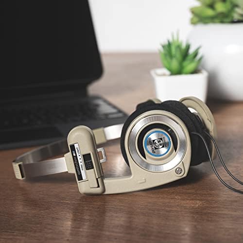 Koss Porta Pro Limited Edition On-Ear Headphones in Rhythm Beige – Exceptional Audio Fidelity for Enthusiasts and Casual Listeners – In-Line Microphone with Touch Control & Volume Adjustment – Vintage Aesthetic Meets Modern Technology – Durable Hard Carry Case for Optimal Portability and Protection – Perfect for Everyday Use and On-the-Go Listening