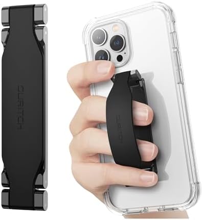 SURITCH 2-in-1 Silicone Phone Grip and Kickstand Holder – Universal Finger Loop Strap for Superior Stability and Comfort, Compatible with i Phone, Samsung, and Most Cases, 3.15″ Black – Premium Drop Protection and Effortless Hands-Free Viewing Solution