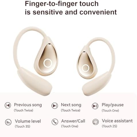 Open Ear Wireless Bluetooth Earbuds for Active Lifestyles – Advanced Air Conduction Technology, Superior Sweat Resistance, and Long-Lasting Battery in LED Charging Case – Ideal for Running, Safe Driving, and Daily Fitness Use