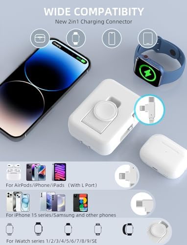 Compact 36 W 2-in-1 i Phone & Apple Watch Charger – Retractable Travel Wall Charging Block for i Phone 16/15/14/13/12/11 & All Apple Watch Models – Sleek White Design for Effortless Portability & Rapid Charging – Essential Accessory for Tech Enthusiasts