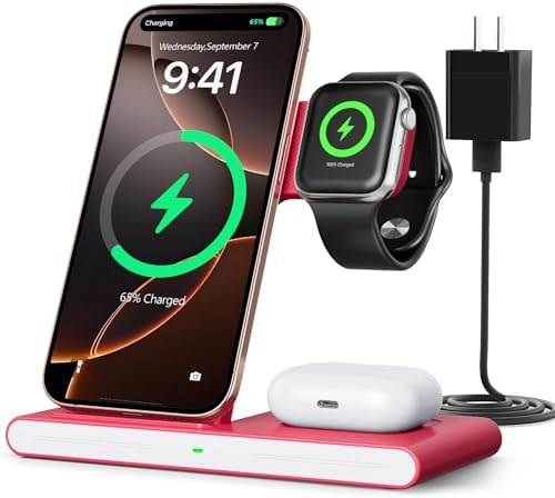 2025 Versatile 3-in-1 Wireless Fast Charger for Apple & Android – Ultimate Travel Charging Station for i Phone 16/15/14/13/12, Apple Watch Series & Air Pods Pro 4/3/2, Samsung Galaxy – Compact & Efficient Power Solution for Tech Enthusiasts and Thoughtful Gifts