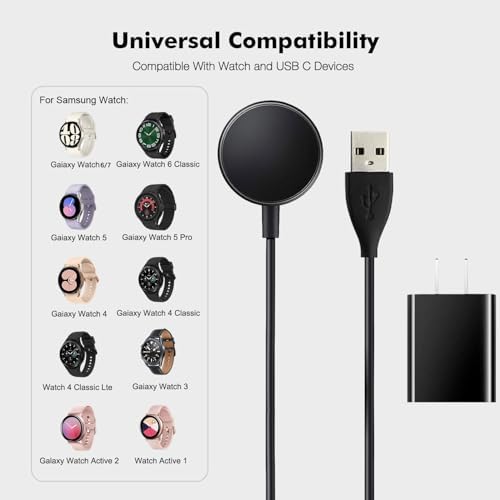 Premium 6 FT Magnetic Charging Cable for Samsung Galaxy Watch 6/7/Ultra – Rapid Charge Solution with Strong Magnetic Hold, Enhanced Flexibility, and Compact Design for Smartwatch Enthusiasts on the Move
