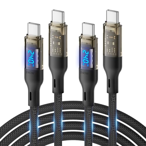 Transform Your Charging Setup with SOOPII 240 W USB C to USB C Cable – 10 ft Durable Power Cable Featuring LED Display for Fast Charging Mac Book Pro, i Phone 16/15 Pro Max, Galaxy S23 Ultra & More – High-Performance, Versatile Design for All Devices