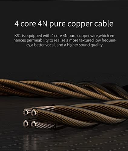 KBEAR KS1 Wired In-Ear Headphones – Premium Deep Bass Earbuds with Noise Cancellation for Gamers and Musicians, Featuring Dynamic Driver and Secure Ear Hooks for Enhanced Performance in Black – Your Ultimate Audio Solution for Gaming and Live Stages