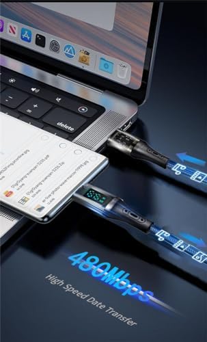 Revolutionize Your Charging Experience with the 20 W USB-C PD Power Adapter and 100 W USB-C Cable – Featuring LED Digital Display for i Phone 15 Pro Max, i Pad Pro, Galaxy Ultra, Pixel, Tablets, and Nintendo Switch – Perfect for Fast-Paced Lifestyles and Rapid Power Needs