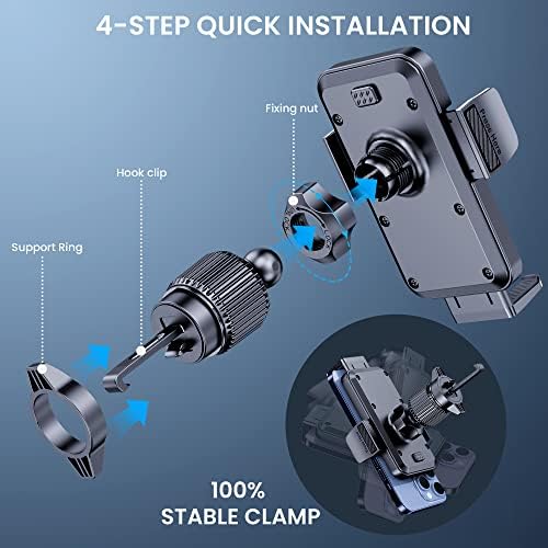 Universal Car Phone Mount: Hands-Free Adjustable Holder for Safe Driving – Secure Air Vent Smartphone Stand for i Phone & Android – 360-Degree Rotation for Optimal Viewing and Easy Access – Durable Lightweight Design for All Vehicles
