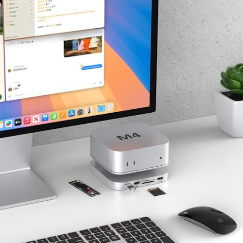 Elevate Your Mac mini Setup with the Akyyajaure 9-in-1 Aluminum Docking Hub – High-Speed M.2 NVMe SSD Enclosure, Lightning-Fast 10 Gbps USB-A2 Ports, Effortless SD/TF Card Readers, and USB 2.0 Connectivity for Unmatched Productivity and Style