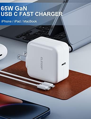 High-Speed 65 W USB-C Ga N Charger Cube with Foldable Plug – PD Power Delivery Fast Charging Block for i Phone, i Pad, Mac Book Pro, Galaxy, Pixel & More – Compact, Lightweight & Durable Travel-Friendly Design with Included USB-C Cable