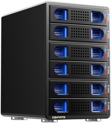 Sleek Aluminum Dual Bay Hard Drive Enclosure with Cooling Fan for 2.5”/3.5” SATA HDD/SSD – Tool-Free USB A/C 3.0 External Storage, Hot-Swappable, Daisy Chain Expansion – Ultimate Data Solution for Professionals and Casual Users