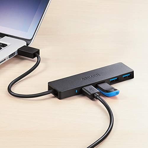 Anker Ultra-Slim 4-Port USB 3.0 Hub – Lightning-Fast 5 Gbps Data Transfer for Mac Book, i Mac, and Surface – Compact 0.7 ft Design for On-The-Go Professionals – Enhance Your Workspace with Effortless Connectivity and Seamless Device Integration