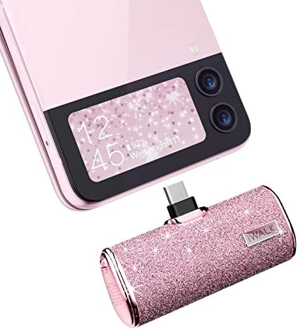 Ultra-Compact 4500 m Ah i WALK USB C Portable Charger – Stylish Pink Power Bank for i Phone 16/15 & Samsung Galaxy S25/S24/S23 Ultra – Fast Charging, Sleek Design for On-the-Go Convenience