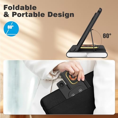Effortless Power: 25 W 3-in-1 Wireless Charging Dock for i Phone 15 Pro Max, Apple Watch Ultra, and Air Pods Pro – High-Speed Charging Station with 3 ft USB C Cable for Ultimate Compatibility and Clutter-Free Convenience