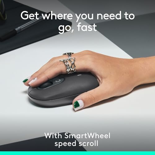 Logitech POP Wireless Mouse in Heartbreaker Rose – Customizable Emojis, Silent Click Technology, Precision Scrolling & Multi-Device Compatibility for Effortless Navigation and Personal Expression