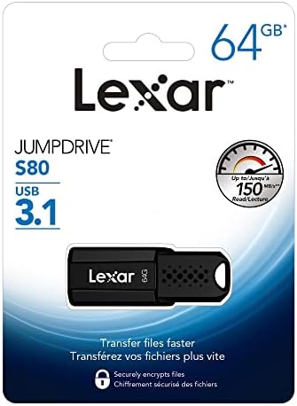 Lexar 512 GB S80 USB 3.2 Gen 1 Flash Drive: High-Speed Data Transfer at 150 MB/s, Compact External Storage Solution for Effortless File Management, Enhanced Compatibility with USB 3.0 & 2.0, Durable Design for On-the-Go Professionals and Creatives