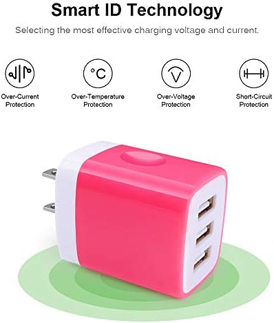 Sicodo 3-Pack USB Wall Charger Adapter – Universal 3.1 A Multi-Port Fast Charging Block for i Phone 16/15/14/13/12 SE/11 Pro, Samsung Galaxy S24/S23/S22/S21 Ultra, and Google Devices – Compact Travel Charger for On-the-Go Power Solutions