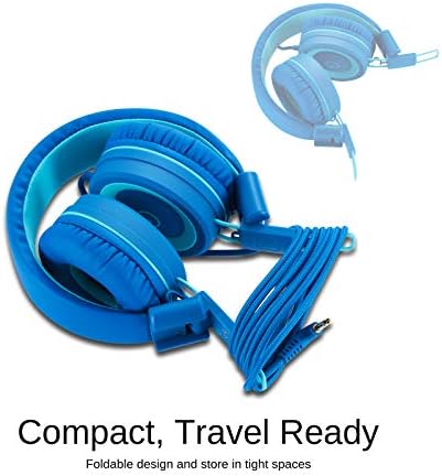 Noot Products K11 Kids Headphones – Ergonomic Foldable Wired On-Ear Audio Solution with 5 ft Tangle-Free Cord and 3.5 mm Jack for i Pads, Kindle, Fire Tablets, and Laptops – Ultimate Comfort and Stylish Design for School, Travel, and Gaming – Safe Listening Experience for Young Audiophiles
