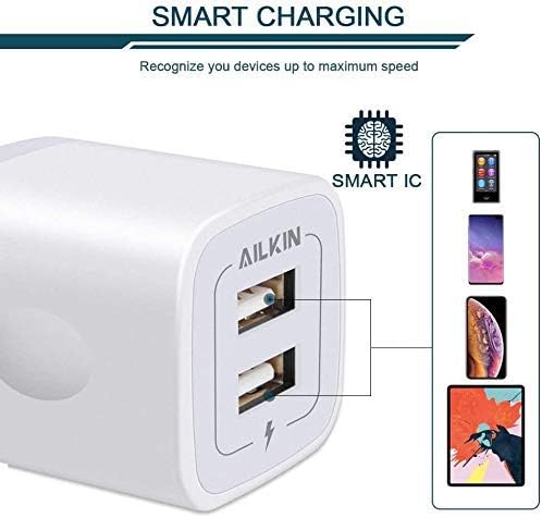 5-Pack Dual Port USB Wall Charger – Fast Charging Power Adapter Cube for i Phone 16, Samsung Galaxy, and More – Compact Travel Brick with Safety Features for Quick Device Charging and Enhanced Compatibility – Ideal for Home and On-the-Go Use