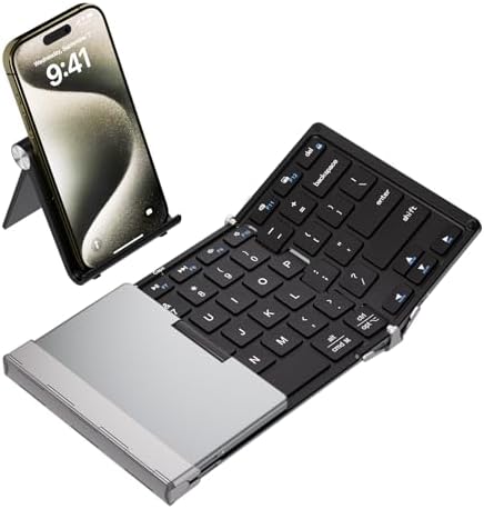 Revolutionize Your Mobile Typing Experience with the i Clever BK05 S Foldable Bluetooth Keyboard – Ultra-Portable Wireless Design, USB-C Rechargeable, Multi-Device Connectivity for Laptops, Tablets, and Smartphones – Perfect for Travel and Enhanced Productivity