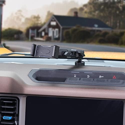 Revolutionize Your Ford Bronco Experience with the 360° Adjustable Dash Phone Mount Holder – Precision-Engineered Aluminum Smartphone Bracket for 2021-2025 Models, Perfect for 2-Door and 4-Door Interiors, Effortless Installation, Stylish Black Design for Maximum Durability and Functionality