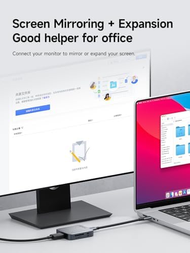 Hagibis 6-in-1 Magnetic USB C Hub for i Phone 16 & 15 Pro Max – Ultimate Type-C Docking Station with 100 W Power Delivery, 10 Gbps Data Transfer, SD/Micro SD Slots & AUX Port – Enhance Your Mac Book Pro, Air & i Pad Pro Connectivity Experience with High-Speed Versatility