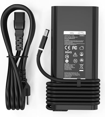 Dell 65 W USB-C Laptop Charger – High-Speed Replacement for XPS, Chromebook, Latitude, and Inspiron Models – Dual Compatibility for Home and Office Use – Enhanced Power Delivery (PD 3.0) for Efficient Charging – Ideal AC Adapter for Work and Travel