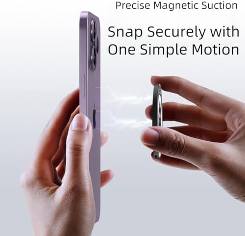 Magnetic Phone Ring Holder with 360° Rotation & 90° Foldable Kickstand – Strong Magnetic Suction, No-Residue Feature, Perfect for i Phone 16 Pro Max, 15, 14, 13, 12 & Mag Safe Accessories (White) – Elevate Your Mobile Functionality and Convenience