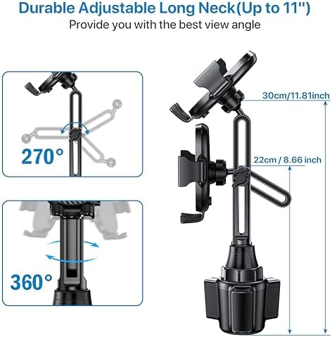 Miracase Adjustable Long Neck Car Cup Phone Holder – Upgraded Universal Smartphone Mount for i Phone, Samsung, and Google – Stylish Pink Design for Enhanced Stability and Easy Access to Navigation and Music – Perfect Vehicle Accessory for Safe Hands-Free Driving